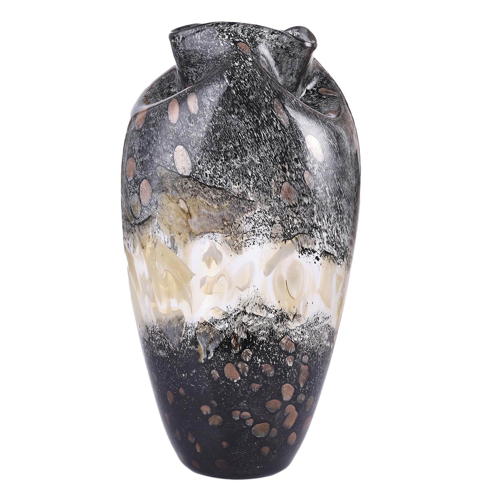 Amazon.com: Hand Blown Smoke Glass Vase,Black Amber Vases Home